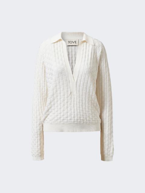 TOVE Juniper Knitted Top White