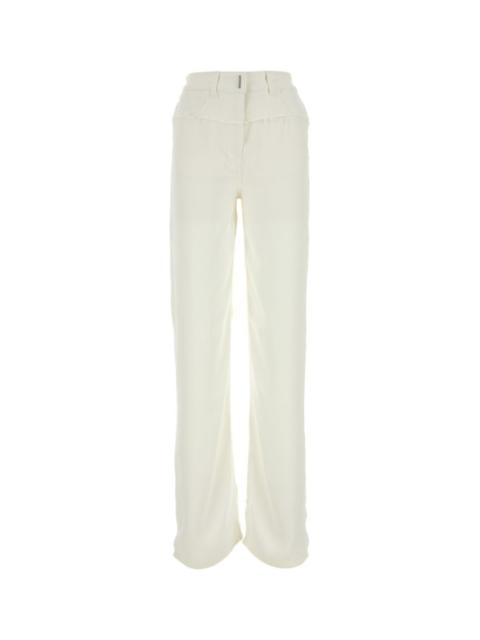 Givenchy Woman Ivory Viscose And Denim Jeans