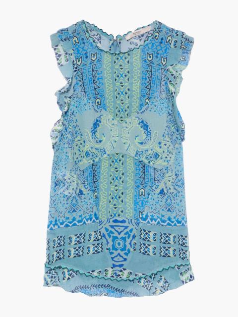 Etro Bead-embellished printed silk-crepon top