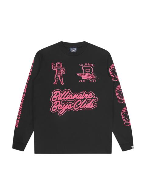 BILLIONAIRE BOYS CLUB GLOBAL REGATTA MULTI PRINT LS T-SHIRT