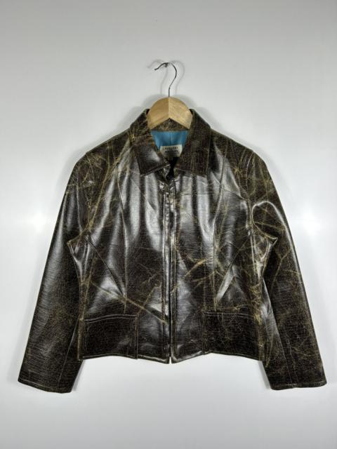 Other Designers ⚡️Vintage Douceur Des Matieres Polyviny Zipper Cropped Jacket