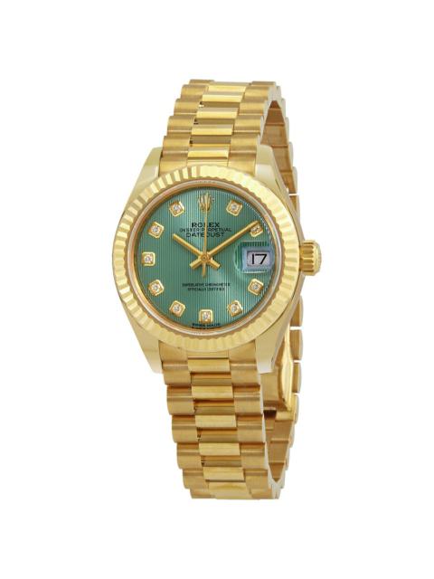 ROLEX Rolex Lady-Datejust 28 Automatic Chronometer Diamond Green Dial Ladies Watch 279178GNDP