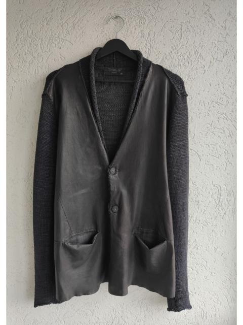 Other Designers Transit Uomo Leather Combined Cardigan Blazer Jacket