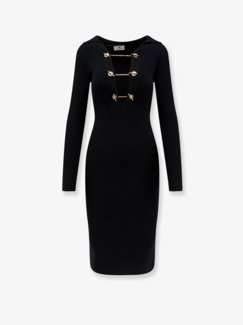 ELISABETTA FRANCHI Elisabetta Franchi Long Viscose Blend Dress Black