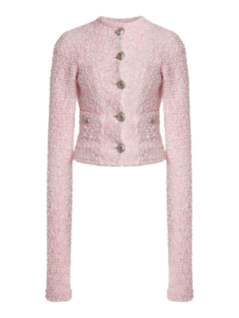 BALENCIAGA Cotton Tweed Cardigan pink