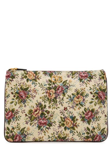 Valentino Valentino Garavani Floral-jacquard Woven Pouch