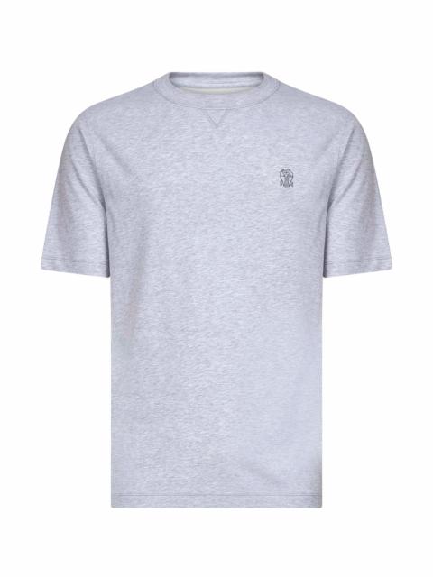Brunello Cucinelli Brunello Cucinelli Men Grey Solomeo Crest Crewneck T-Shirt