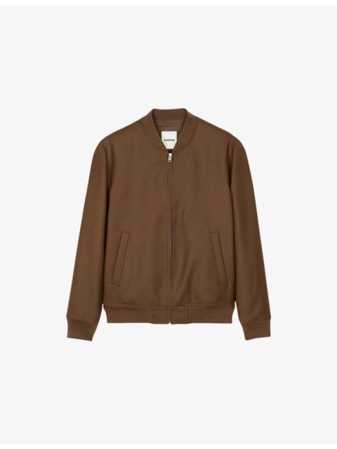 Sandro Regular-fit ribbed-collar wool-blend bomber jacket