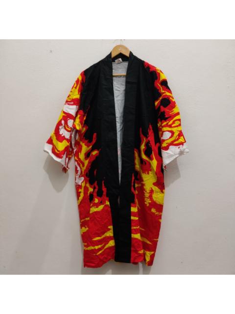 Other Designers Avant Garde - Kimono Jacket Fire Flame Demon Slayer Anime Japan Overprint