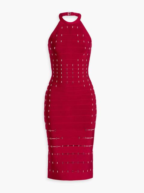 Other Designers Joanne crystal-embellished bandage halterneck midi dress