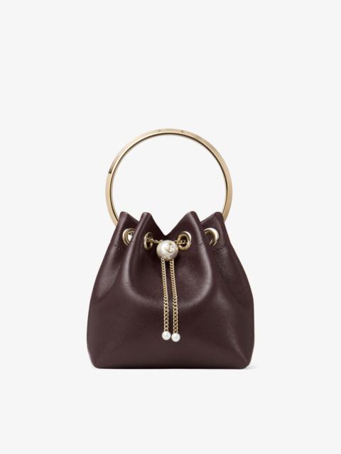 JIMMY CHOO Bon Bon
Deep Merlot Biker Leather Bag With Pearl Closure