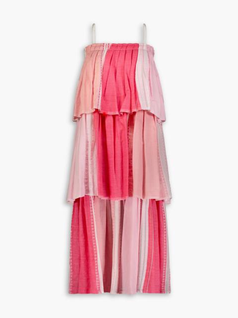 lemlem Eshal tiered embroidered cotton-gauze maxi dress