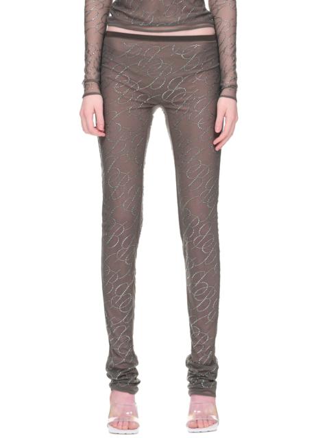 Blumarine Rhinestone Logo Pants