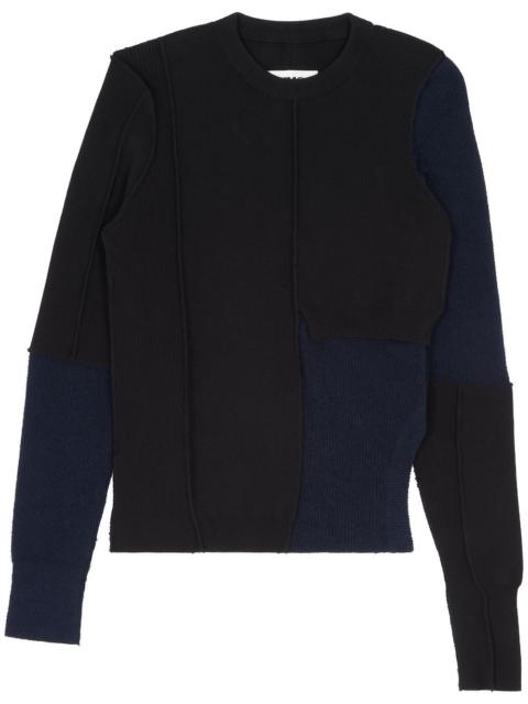MM6 Maison Margiela crew-neck deconstructed jumper