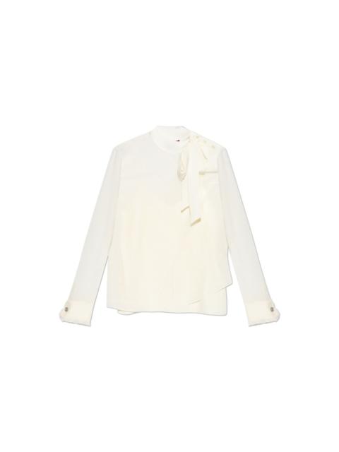 GUCCI GUCCI White Silk Top New & Authentic (Women's size:IT 42;)