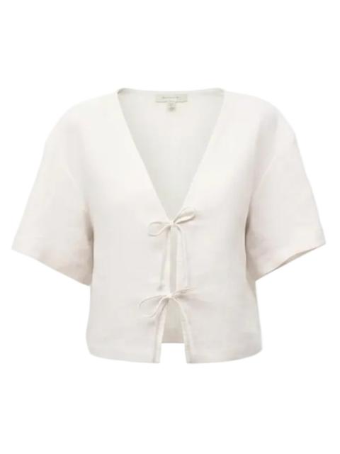 STAUD Ava Linen Top in Natural