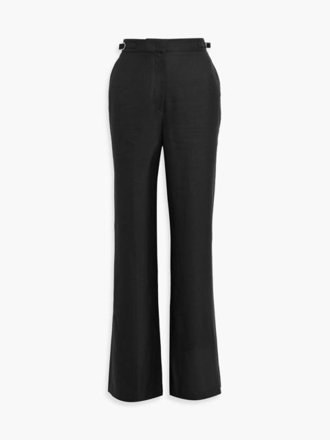 GABRIELA HEARST Vesta wool, silk and linen-blend twill flared pants
