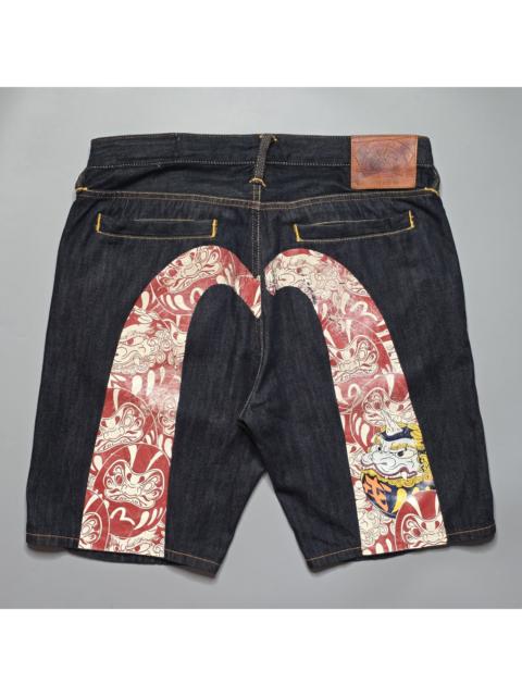 EVISU Evisu - Daruma Buddies Daicock Print Denim Shorts