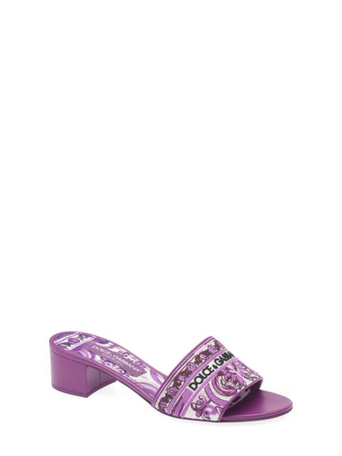 Dolce & Gabbana Dolce&Gabbana Majolica Slide Sandal in I03Tn Maiolica 3 Viola at Nordstrom