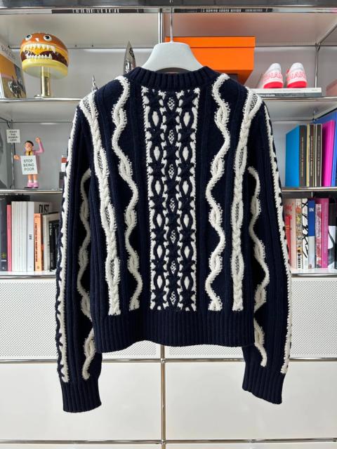 CHANEL Chanel Hamburger Collection Runway Blue and White Pattern Crew Neck Knit Sweater
