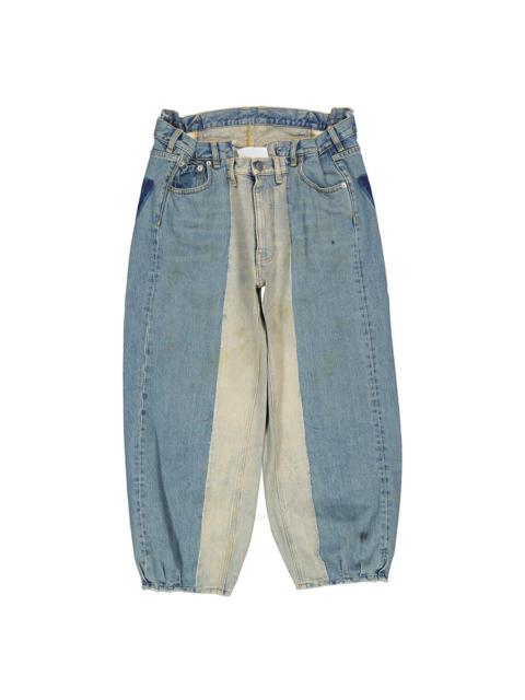 Maison Margiela Dirty Denim Panelled Cut-Out Detailed Jeans