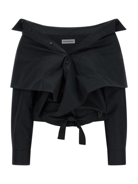BALENCIAGA Crop Shirt Off The Shoulder