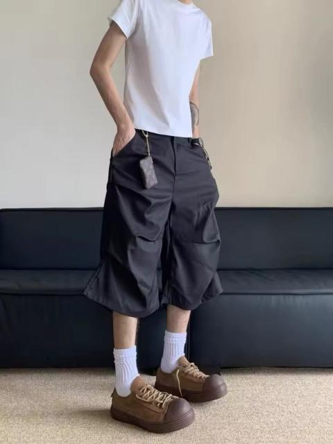 Other Designers Japanese Brand - Loose high street wide leg denim shorts