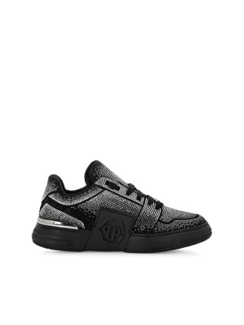 PHILIPP PLEIN Strass Hexagon Suede Sneakers