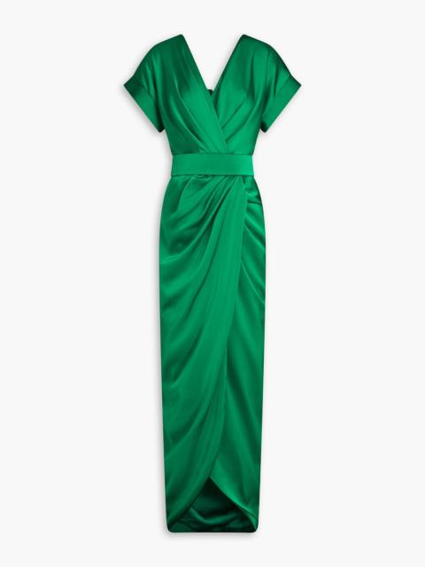 Other Designers Jaya belted draped satin maxi dress