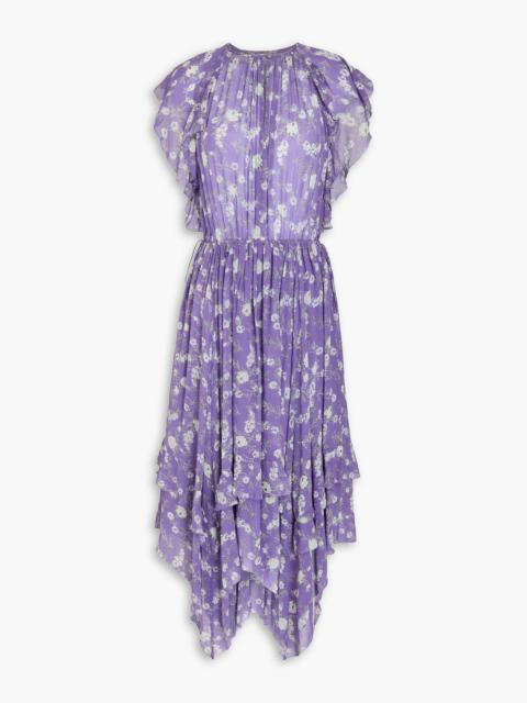 ULLA JOHNSON Ruffled floral-print silk-georgette midi dress
