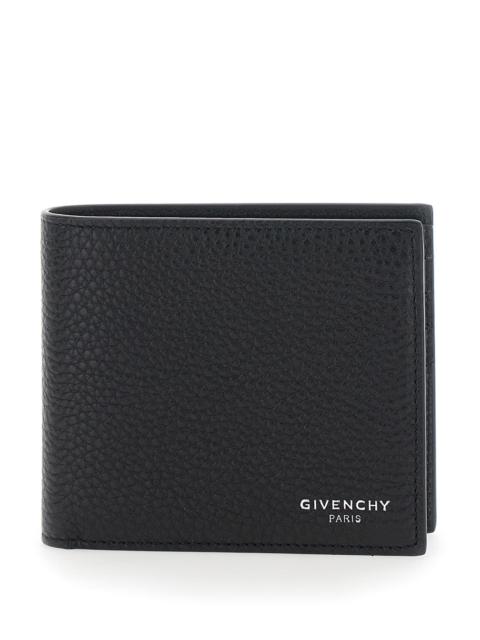 Givenchy Givenchy Men Black Bi-Fold Wallet With Logo Lettering On The Front In Grained Leather Man