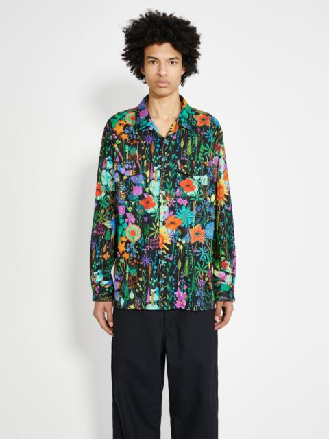 ENGINEERED GARMENTS CLASSIC SHIRT BLACK COTTON FLORAL LAWN