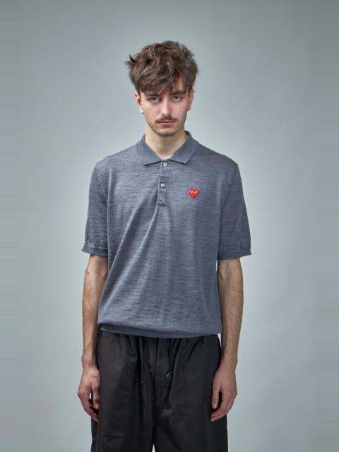 Comme des Garçons PLAY Polo -Neck Short Sleeve Knit grey