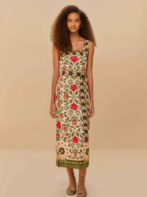 FARM RIO Sand Garden Tapestry Knit Dress