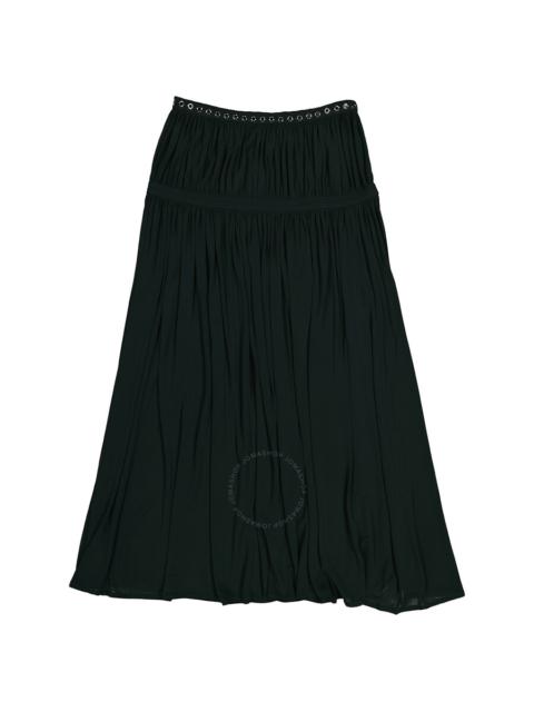 Chloe Ladies Eclipse Green Bohemian Jupon Fluid Pleated Midi Skirt