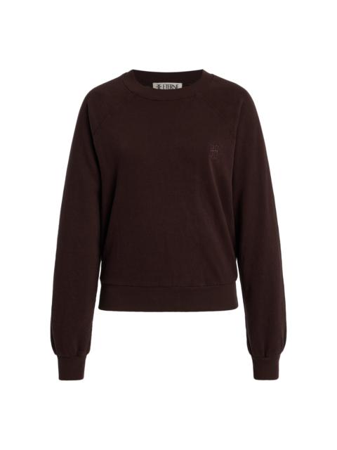 ÉTERNE Shrunken Cotton Sweatshirt brown