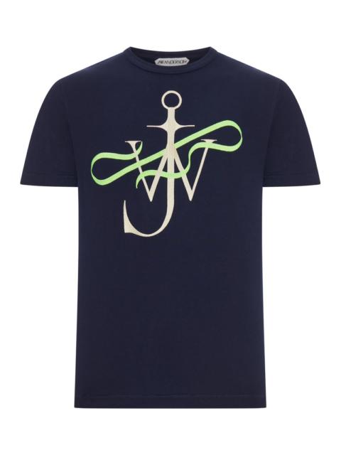 Other Designers J.W.Anderson Men Men`S Navy Blue "Ribbon Anchor" Cotton T-Shirt