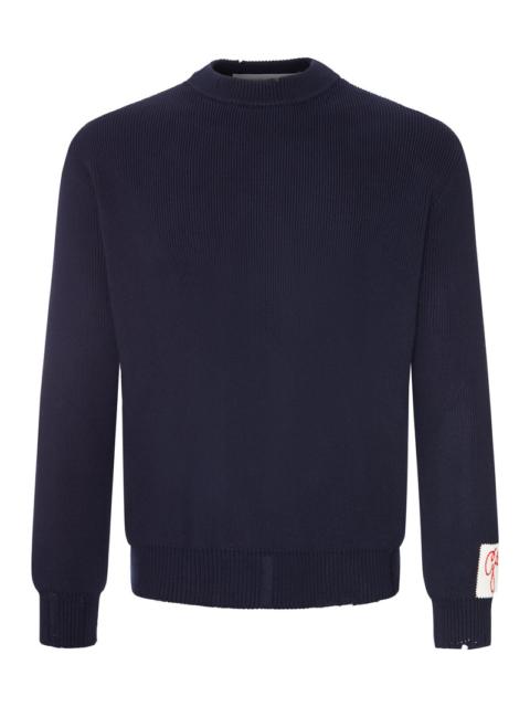 Golden Goose Golden Goose Deluxe Brand Men Crewneck Cotton Sweater With Destroyed Effect