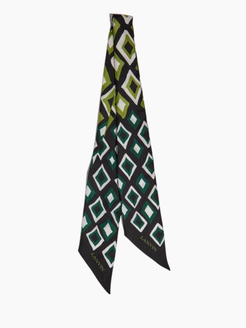 Lanvin Silk Diamond Scarf Headband in Green