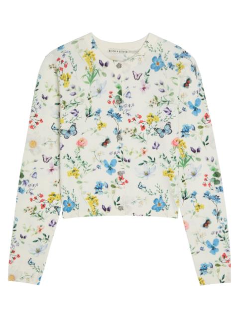 Alice + Olivia Alice + Olivia Carson Floral Print Stretch-cotton Cardigan