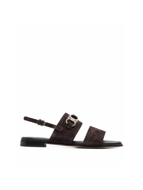 FERRAGAMO Ferragamo Gancini-Plaque Suede Sandals