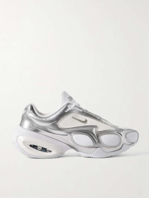Air Max Muse mesh-trimmed metallic leather sneakers White