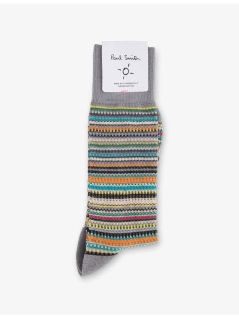 Paul Smith Signature-Stripe Stretch Cotton-Blend Socks