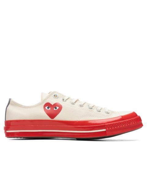 Comme des Garçons PLAY CONVERSE X COMME DES GARCONS PLAY ALL STAR CHUCK '70 OX RED SOLE - WHITE