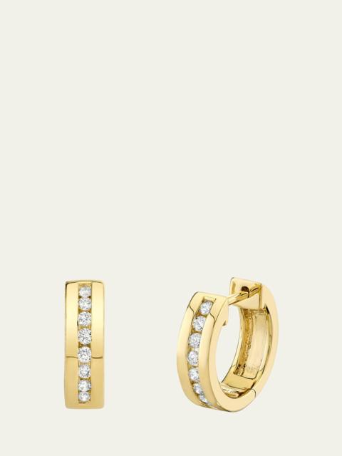 SYDNEY EVAN Channel-Set Diamond Huggie Earrings