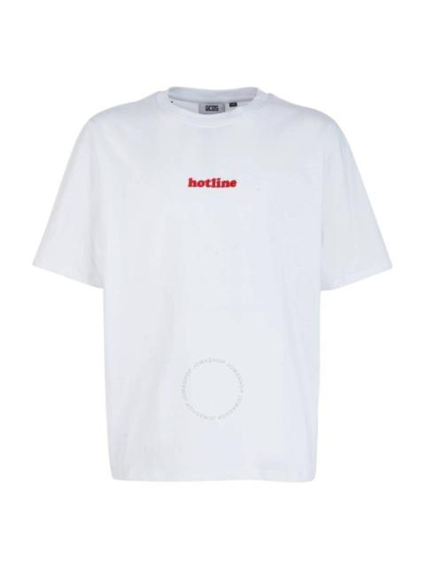 GCDS Hotline Embroidered Cotton T-Shirt