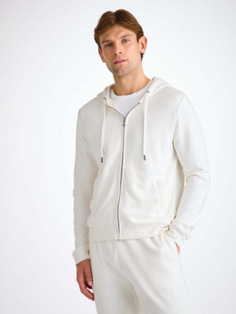 Derek Rose Men's Hoodie Quinn Cotton Modal White