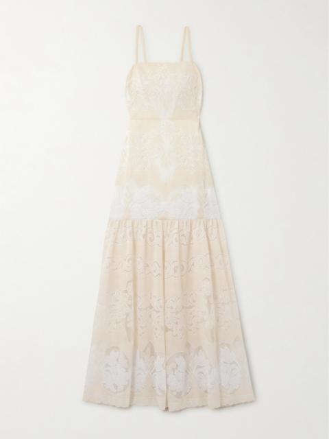 BORGO DE NOR Cordelia Lace And Voile Maxi Dress