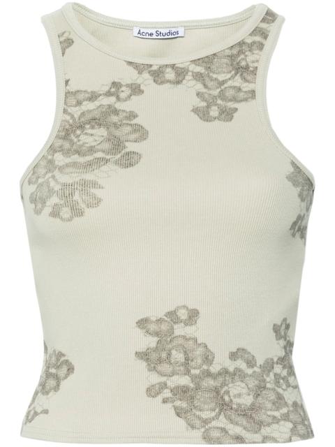 Acne Studios lace-print ribbed tank top
