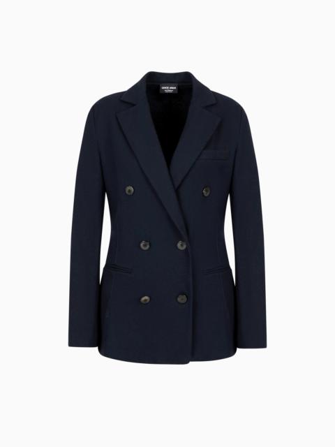 GIORGIO ARMANI Pure cashmere jersey double-breasted jacket